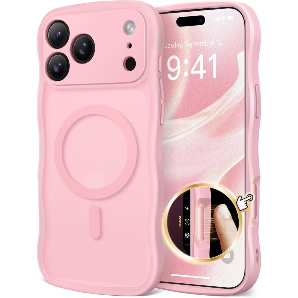 Women Peach Pink Iphone 17 Pro Max Case Full Camera Protection Mag Safe
